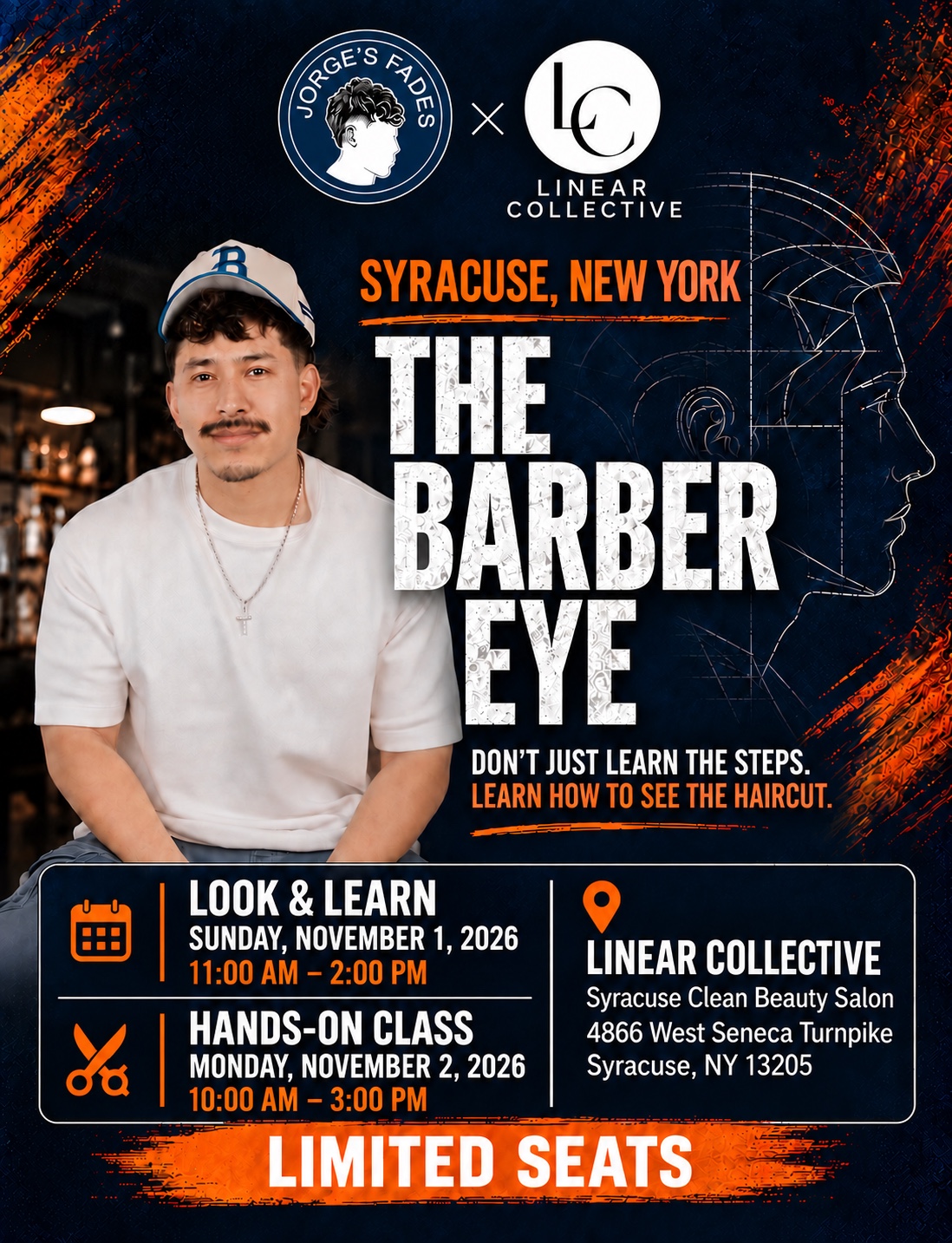 The Barber Eye Syracuse, NY 13205 Look and Learn event flyer.